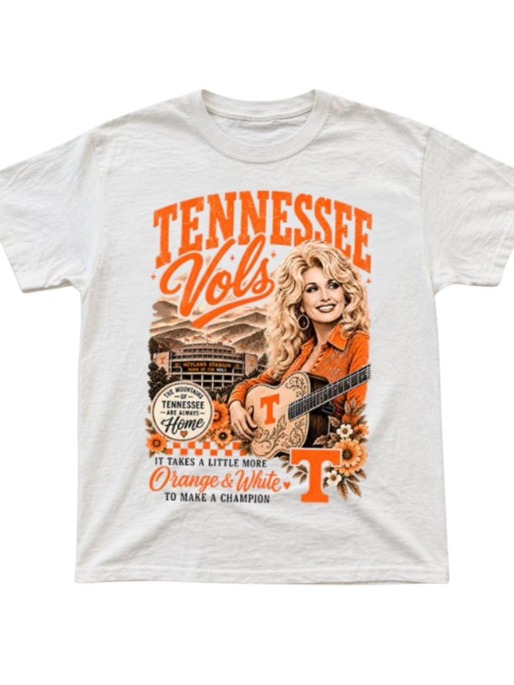 White & Orange Tennessee Vols Graphic Tee